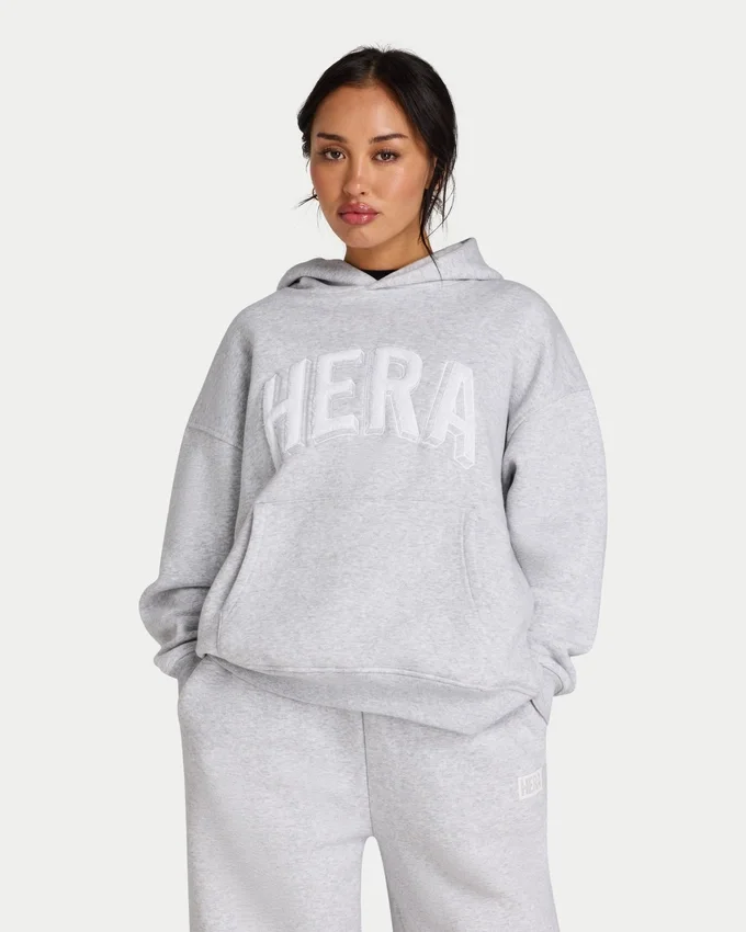 Damska bluza z kapturem 365 w stylu oversize – szara melanżowa Damska bluza z kapturem 365 w stylu oversize – szara melanżowa