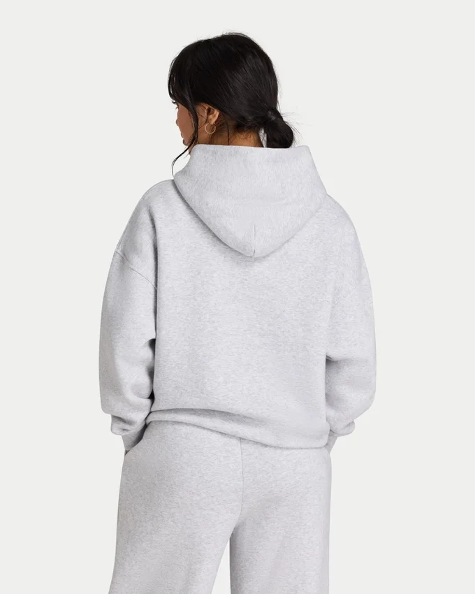 Damska bluza z kapturem 365 w stylu oversize – szara melanżowa Damska bluza z kapturem 365 w stylu oversize – szara melanżowa