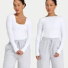 Damska bluzka z długim rękawem „Essentials Dual Wear” – biała
