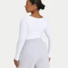 Damska bluzka z długim rękawem „Essentials Dual Wear” – biała