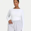 Damska bluzka z długim rękawem „Essentials Dual Wear” – biała