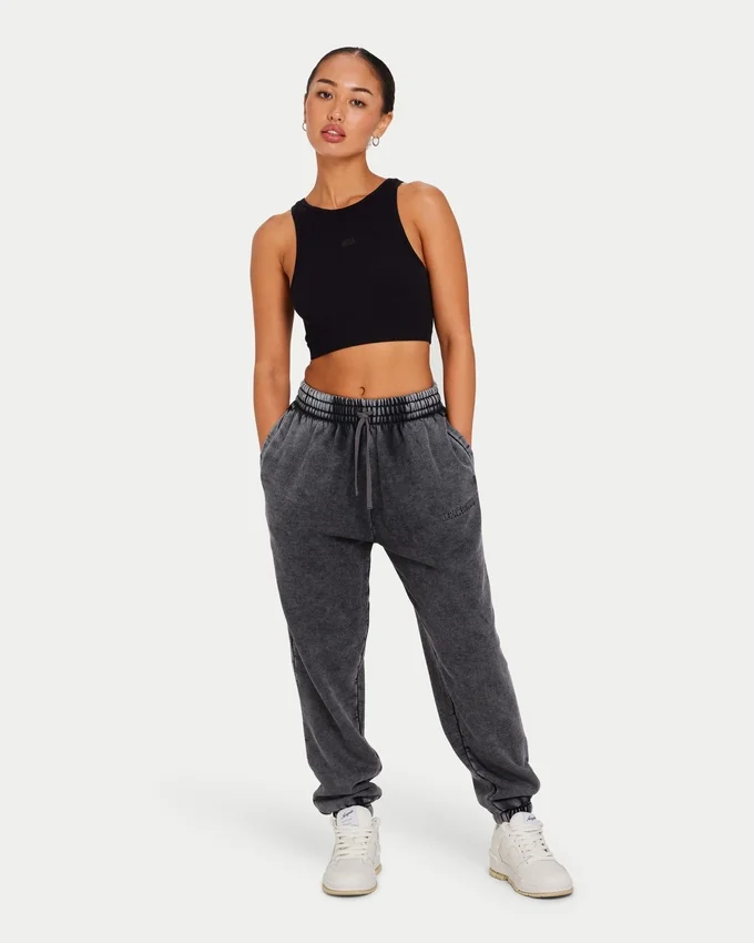 Damska koszulka crop top typu racer – czarna Damska koszulka crop top typu racer – czarna