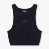 Damska koszulka crop top typu racer – czarna Damska koszulka crop top typu racer – czarna