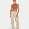 Damska koszulka typu crop top w stylu racer – kolor brązowy „acorn” Damska koszulka typu crop top w stylu racer – kolor brązowy „acorn”