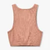 Damska koszulka typu crop top w stylu racer – kolor brązowy „acorn” Damska koszulka typu crop top w stylu racer – kolor brązowy „acorn”