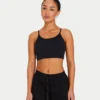 Damska podstawowa bluzka typu crop top – czarna Damska podstawowa bluzka typu crop top – czarna