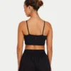 Damska podstawowa bluzka typu crop top – czarna Damska podstawowa bluzka typu crop top – czarna