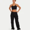 Damska podstawowa bluzka typu crop top – czarna Damska podstawowa bluzka typu crop top – czarna