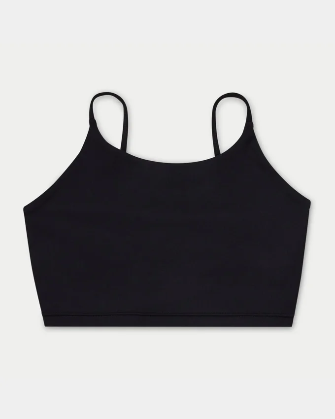 Damska podstawowa bluzka typu crop top – czarna Damska podstawowa bluzka typu crop top – czarna