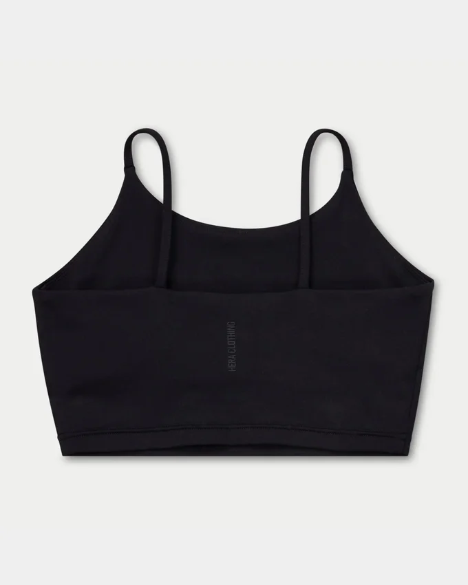 Damska podstawowa bluzka typu crop top – czarna Damska podstawowa bluzka typu crop top – czarna