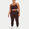 Damska podstawowa bluzka typu crop top – kolor brązowy łupkowy