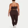 Damska podstawowa bluzka typu crop top – kolor brązowy łupkowy