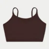 Damska podstawowa bluzka typu crop top – kolor brązowy łupkowy