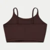 Damska podstawowa bluzka typu crop top – kolor brązowy łupkowy