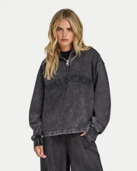 Damska Signature sprana bluza oversize z zamkiem 1/4