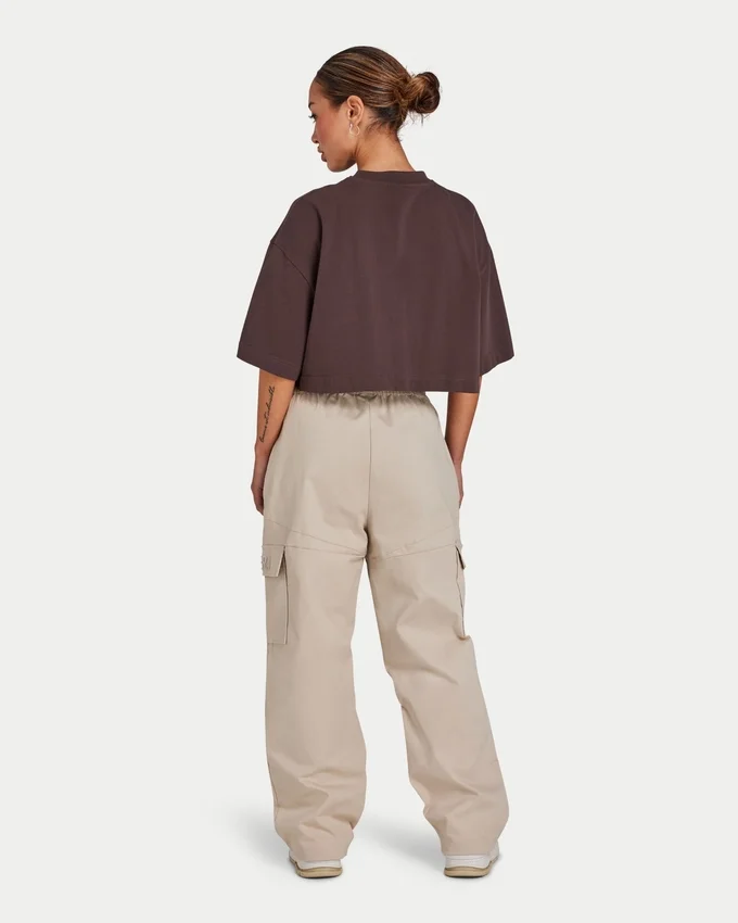 Damskie spodnie cargo – kolor owsiany Damskie spodnie cargo – kolor owsiany