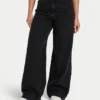 Dżinsy damskie wide leg – czarne