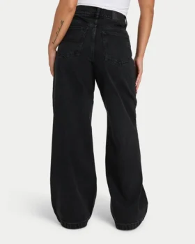 Dżinsy damskie wide leg – czarne