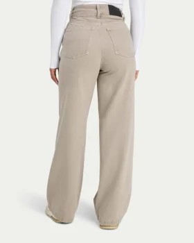 Dżinsy damskie wide leg – kolor kamienny