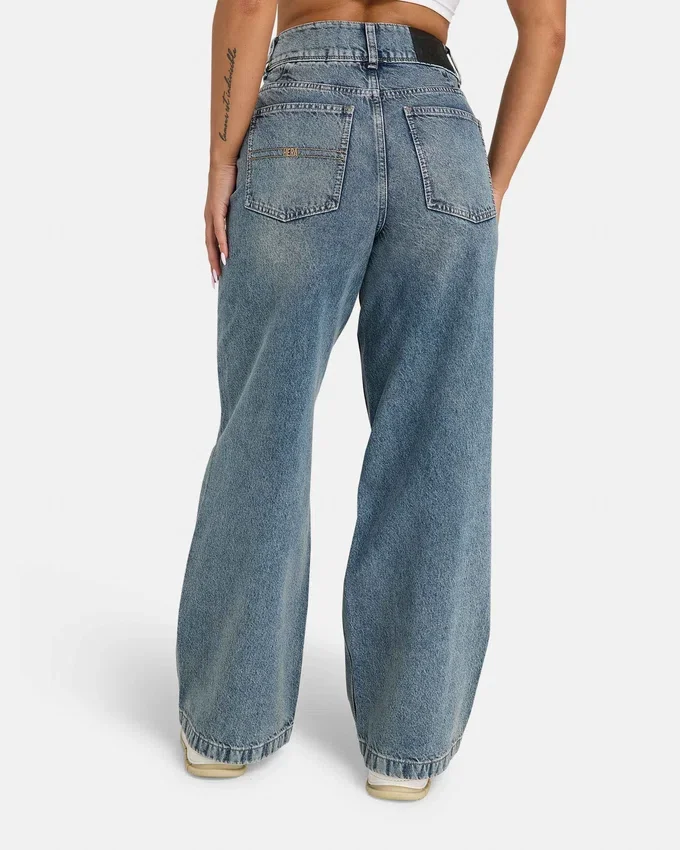 Dżinsy damskie wide leg – średni odcień Dżinsy damskie wide leg – średni odcień