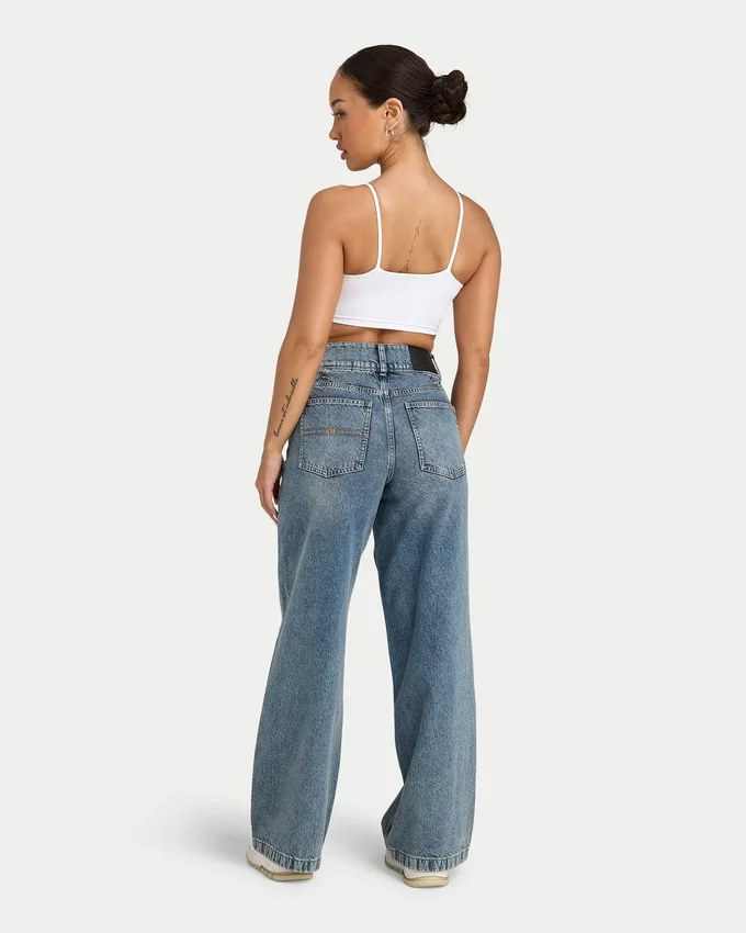Dżinsy damskie wide leg – średni odcień Dżinsy damskie wide leg – średni odcień