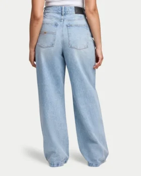 Dżinsy wide leg damskie – jasnoniebieskie