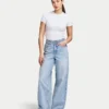 Dżinsy wide leg damskie – jasnoniebieskie Dżinsy wide leg damskie – jasnoniebieskie