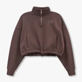 Krótka bluza z kolekcji Rewear – kolor brązowy łupkowy