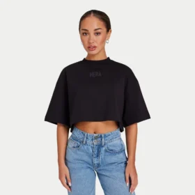 Krótki T-shirt Rewear Icon – czarny