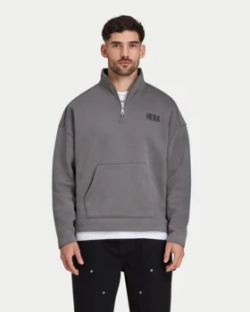 Męska bluza oversize „Staple” z zamkiem ¼