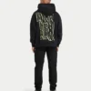 Męska bluza z kapturem w stylu graffiti w kroju oversize – czarna