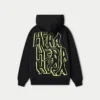 Męska bluza z kapturem w stylu graffiti w kroju oversize – czarna