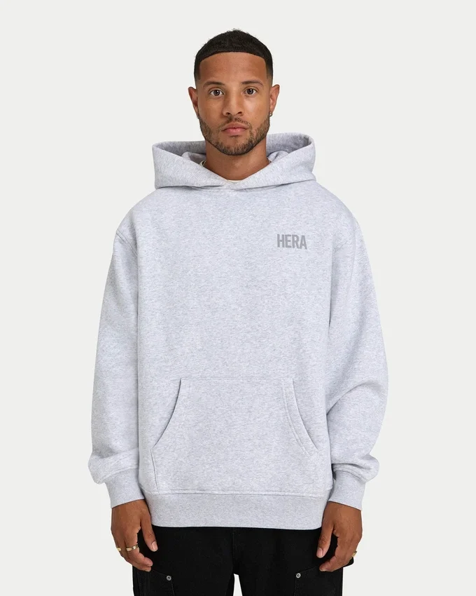 Męska bluza z kapturem w stylu oversize – szara melanżowa Męska bluza z kapturem w stylu oversize – szara melanżowa