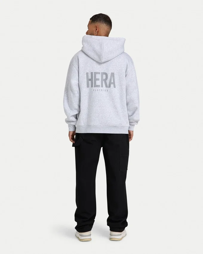 Męska bluza z kapturem w stylu oversize – szara melanżowa Męska bluza z kapturem w stylu oversize – szara melanżowa