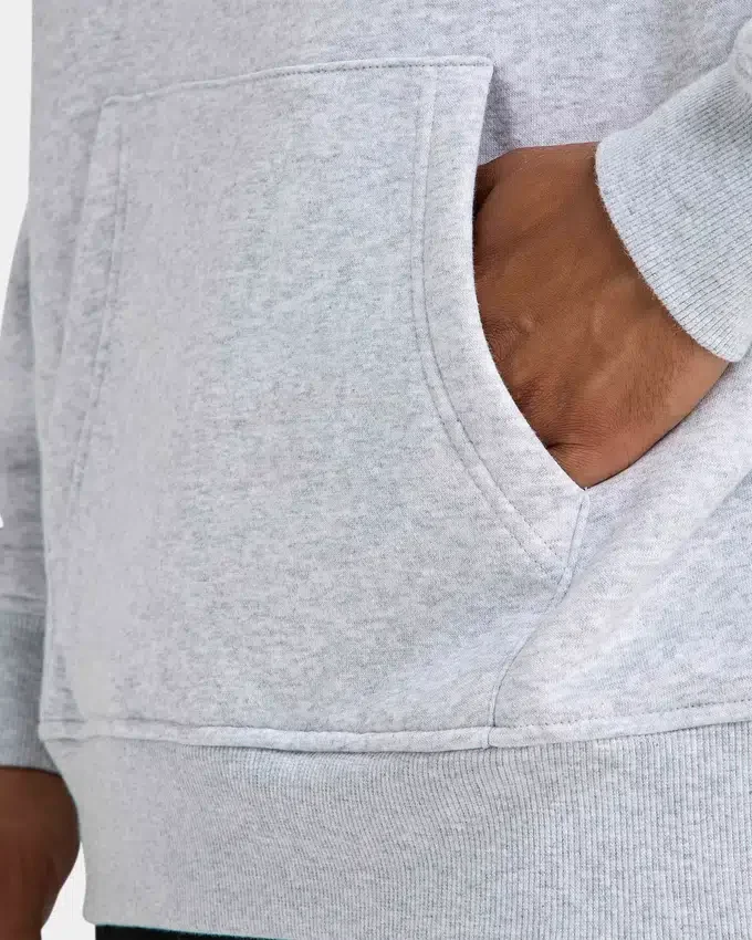 Męska bluza z kapturem w stylu oversize – szara melanżowa Męska bluza z kapturem w stylu oversize – szara melanżowa