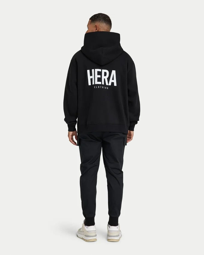 Męska bluza z kapturem w stylu oversized – czarna Męska bluza z kapturem w stylu oversized – czarna
