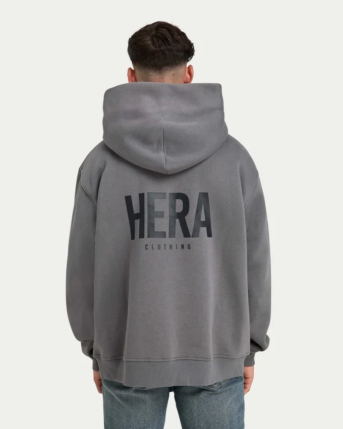 Męska bluza z kapturem w stylu oversized – kolor grafitowy Męska bluza z kapturem w stylu oversized – kolor grafitowy