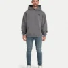 Męska bluza z kapturem w stylu oversized – kolor grafitowy Męska bluza z kapturem w stylu oversized – kolor grafitowy