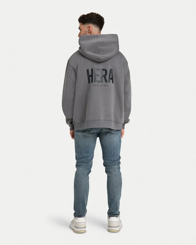 Męska bluza z kapturem w stylu oversized – kolor grafitowy Męska bluza z kapturem w stylu oversized – kolor grafitowy