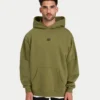 Męska bluza z kapturem w stylu oversized – oliwkowa zieleń Męska bluza z kapturem w stylu oversized – oliwkowa zieleń
