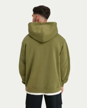 Męska bluza z kapturem w stylu oversized – oliwkowa zieleń