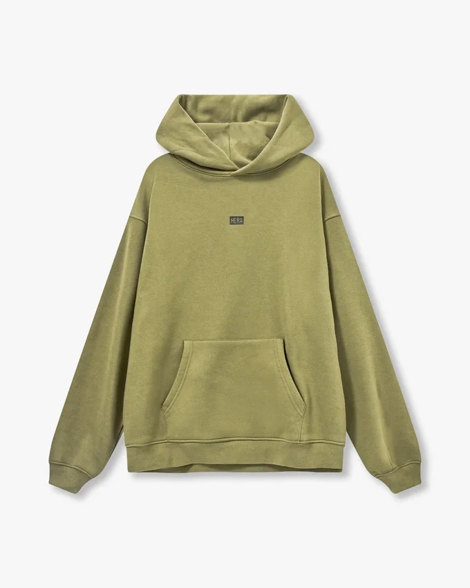 Męska bluza z kapturem w stylu oversized – oliwkowa zieleń Męska bluza z kapturem w stylu oversized – oliwkowa zieleń