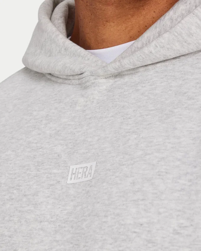 Męska bluza z kapturem w stylu oversized – szara melanżowa Męska bluza z kapturem w stylu oversized – szara melanżowa