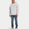 Męska bluza z kapturem w stylu oversized – szara melanżowa Męska bluza z kapturem w stylu oversized – szara melanżowa