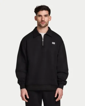 Męska bluza z kapturem w stylu oversized z zamkiem ¼