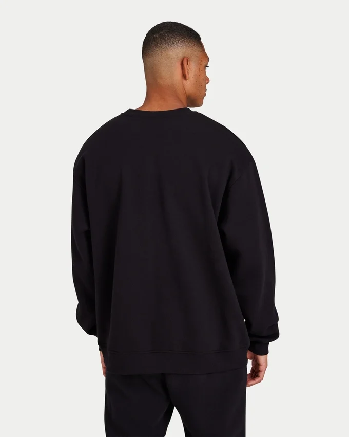 Męska bluza z napisem „Label” – czarna Męska bluza z napisem „Label” – czarna
