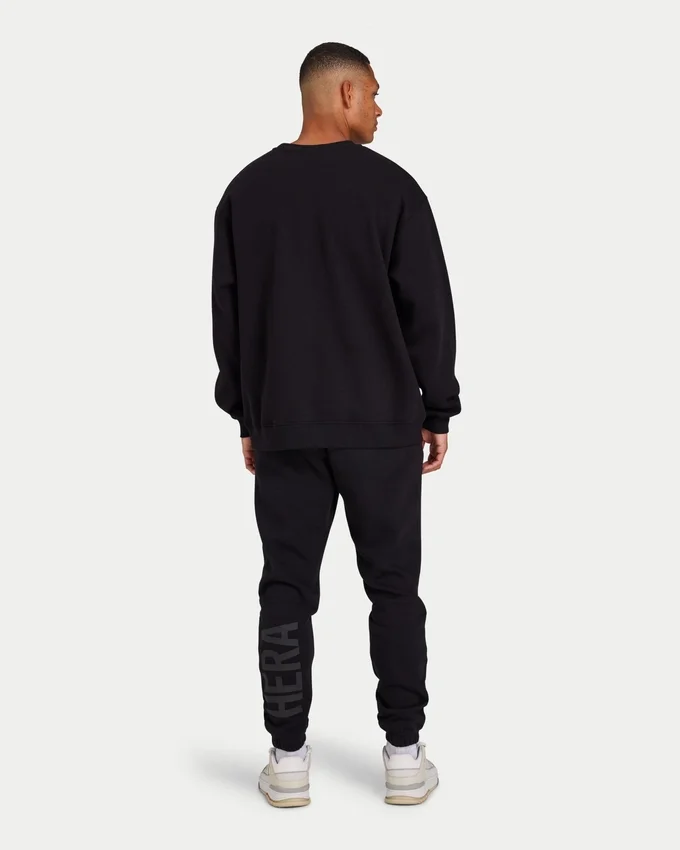 Męska bluza z napisem „Label” – czarna Męska bluza z napisem „Label” – czarna