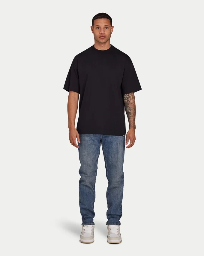 Męska koszulka oversize bez nadruku – czarna Męska koszulka oversize bez nadruku – czarna