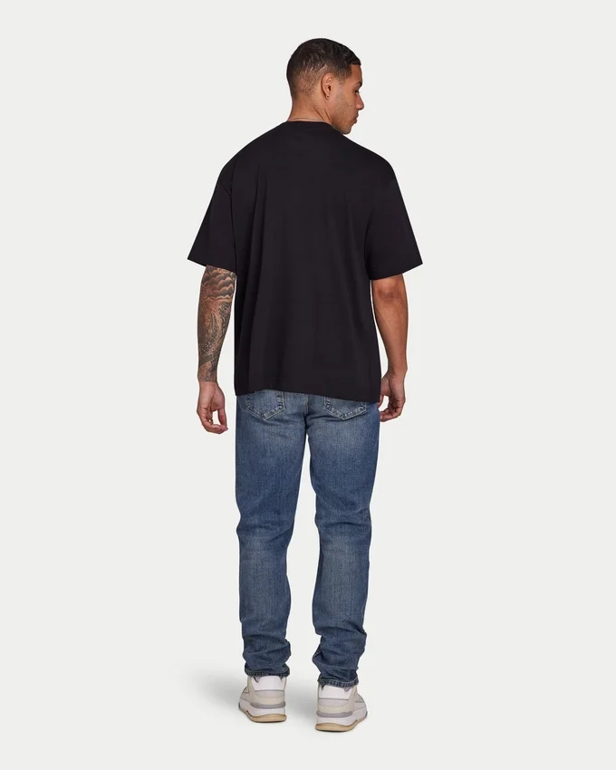 Męska koszulka oversize bez nadruku – czarna Męska koszulka oversize bez nadruku – czarna