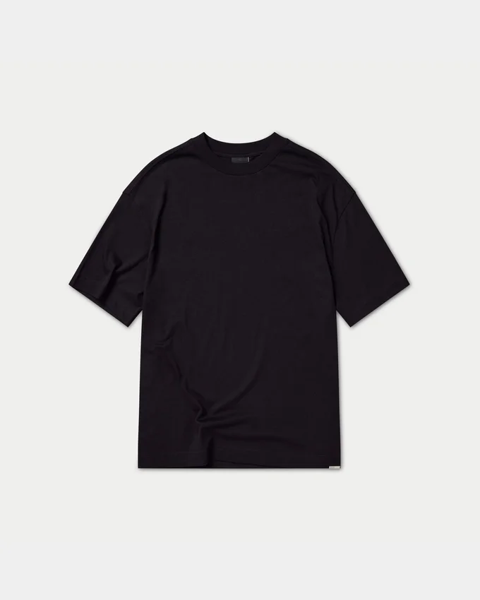 Męska koszulka oversize bez nadruku – czarna Męska koszulka oversize bez nadruku – czarna